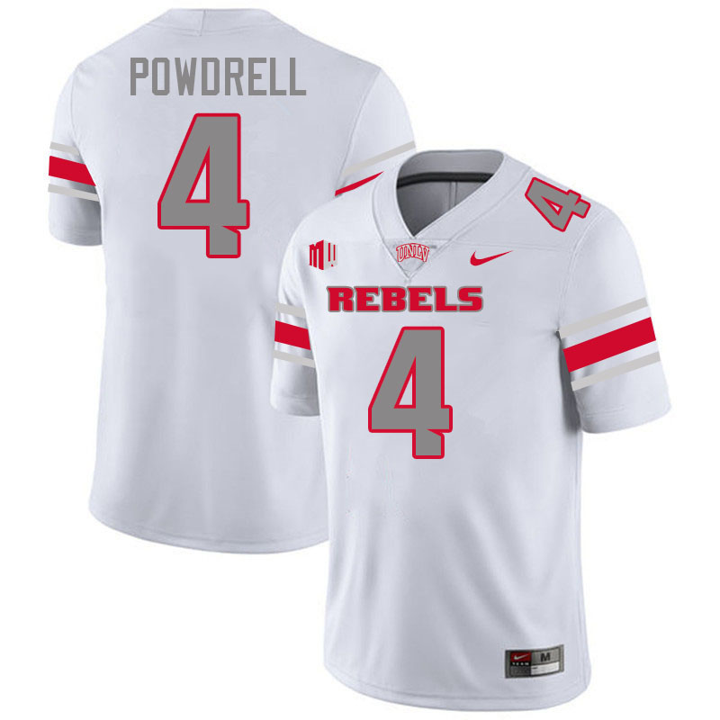 UNLV Rebels #4 Andrew Powdrell College Football Jerseys,Uniforms-White UNLV Rebels #4 Andrew Powdrell College Football Jerseys,Uniforms-White